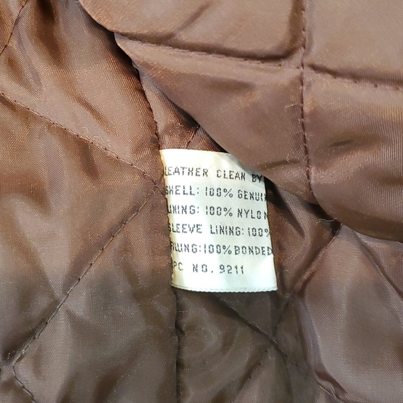 Vintage Montgomery Ward Brown Leather Bomber Jacket Size 42 or Women's 12 - Picture 6 of 8